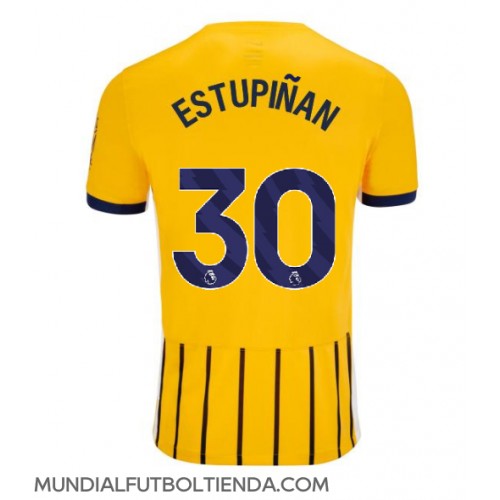 Camiseta Brighton Pervis Estupinan #30 Segunda Equipación Replica 2024-25 mangas cortas